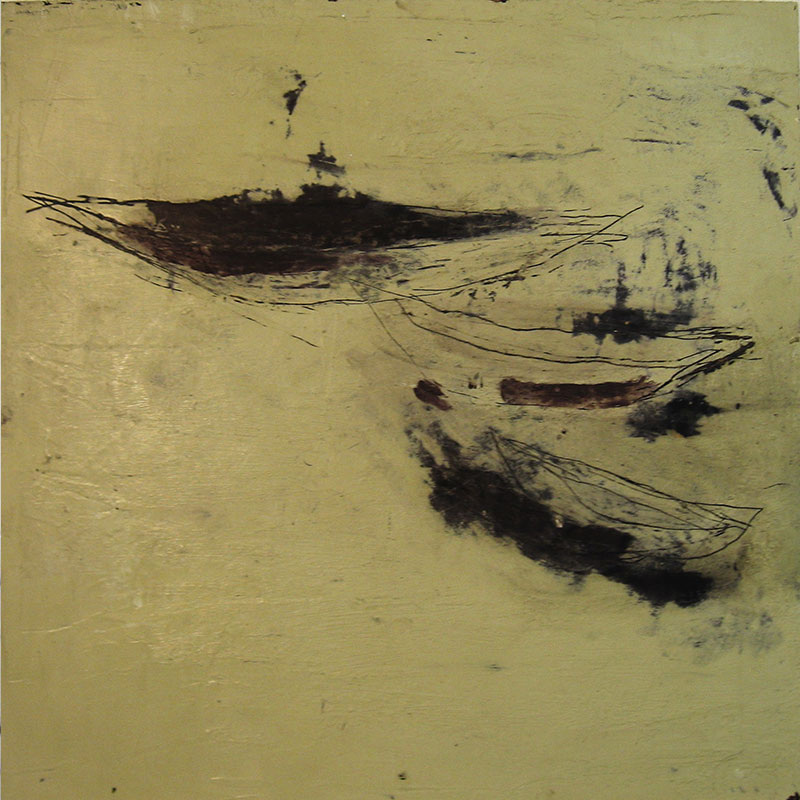 Beige (2008), Mischtechnik auf Hartfaser, 50x50 cm, Privatsammlung