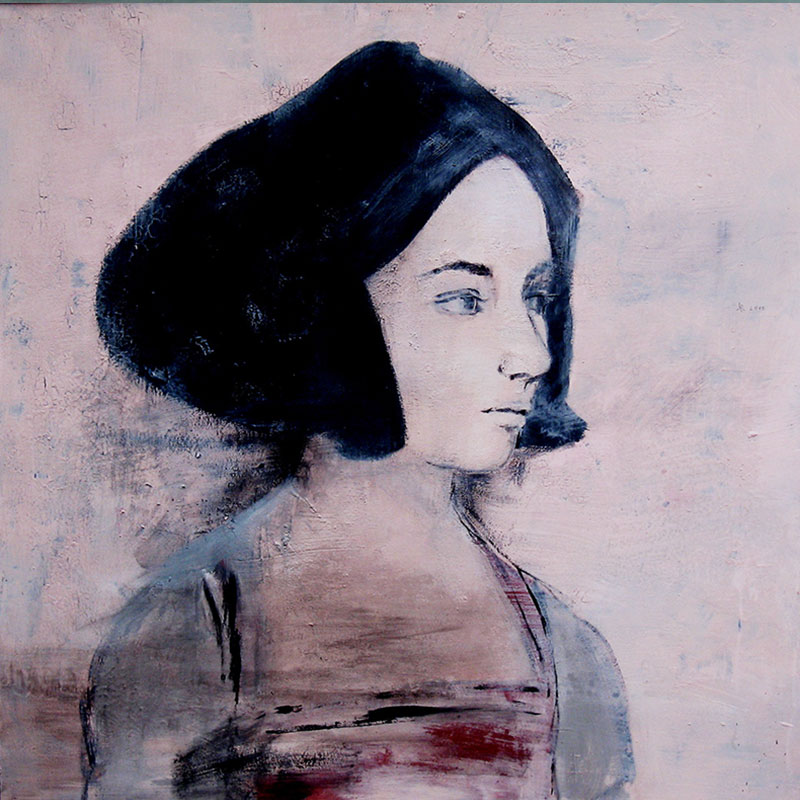 Eva (2010), Mischtechnik auf Hartfaser, 100x100 cm, Privatsammlung