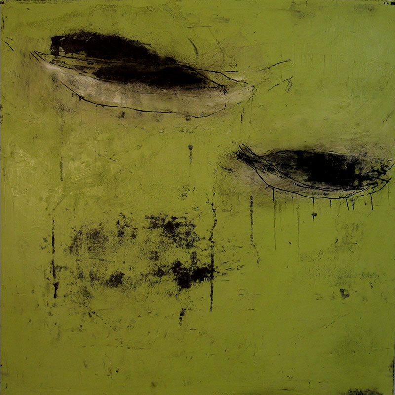 Gruün (2008), Mischtechnik auf Hartfaser, 50x50 cm